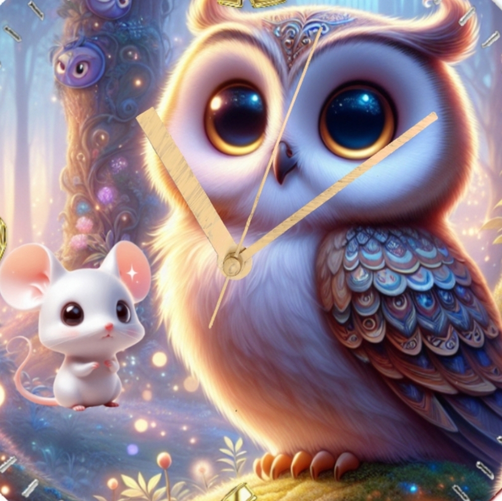 Owl and a mouse clock